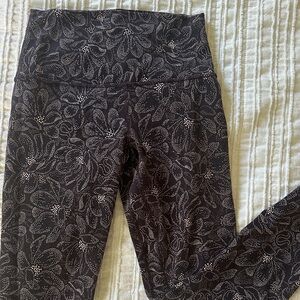 lululemon athletica Black Floral Leggings